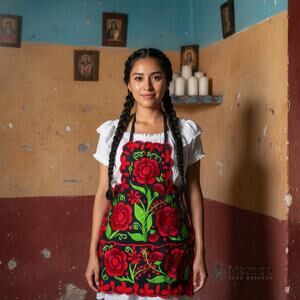 Mexican womas embroidered apron mothers day gift